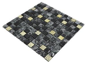 Mozaik pločica Quadrat Crystal Mix XIC 1928 (30 x 30 cm, Sivo-crne boje, Mat)