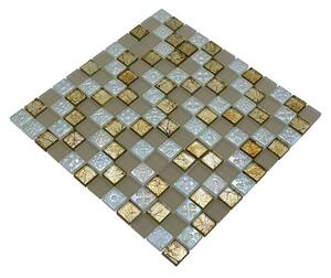 Mozaik pločica Quadrat Crystal Mix XCM 8LU80 (29,8 x 29,8 cm, Boja šampanjca, Sjaj)