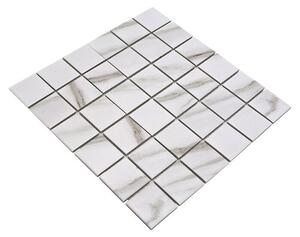 Mozaik pločica Quadrat Calacatta CIM Q48 CT (30,6 x 30,6 cm, Bijele boje, Mat)
