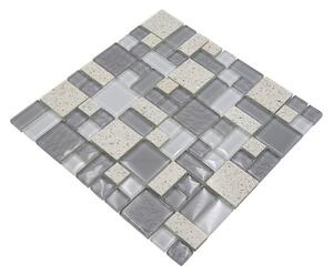 Mozaik pločica Crystal Mix XCM K990 (29,8 x 29,8 cm, Bijelo-sive boje, Sjaj)
