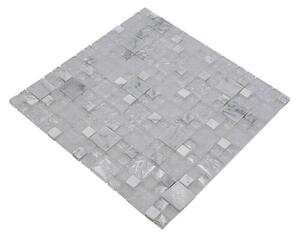 Mozaik pločica Crystal Mix XIC K1411 (30,5 x 30,5 cm, Bijelo-sive boje, Sjaj)