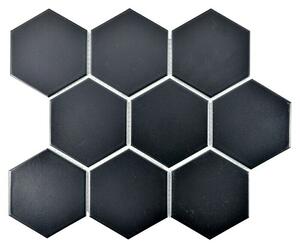 Mozaik pločica Hexagon Uni HX 115 (25,6 x 29,55 cm, Crne boje, Mat)
