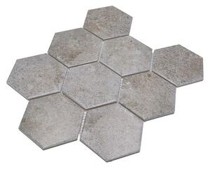 Mozaik pločica Hexagon CIM HX9 CU (25,6 x 29,55 cm, Sive boje, Mat)