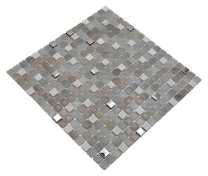 Mozaik pločica Quadrat Crystal Mix LOPE 04AN (30 x 30 cm, Sive boje, Sjaj)
