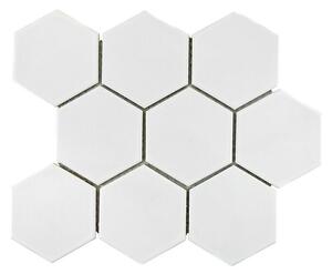 Mozaik pločica Hexagon Uni HX 100 (25,6 x 29,55 cm, Bijele boje, Sjaj)