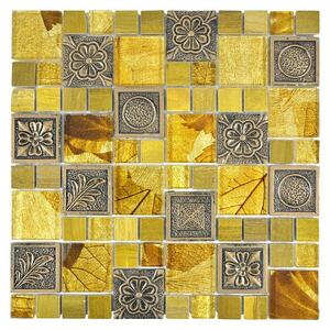 Mozaik pločica Crystal Mix XCM NIKO90 (30 x 30 cm, Zlatne boje, Sjaj)