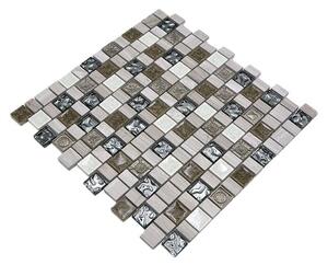 Mozaik pločica Multiformat Crystal Mix XNM DF1 (29,8 x 30,4 cm, Sivo-bijele boje, Sjaj)