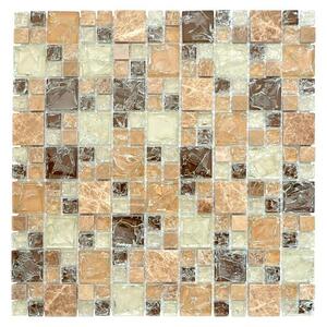Mozaik pločica Crystal Mix XIC K1453 (30,5 x 30,5 cm, Smeđa-bež, Sjaj)
