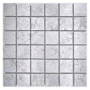 Mozaik pločica Quadrat Crystal Uni CM 4SB21 (30 x 30 cm, Srebrne boje, Sjaj)