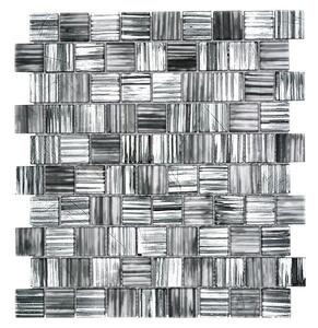 Mozaik pločica Quadrat Crystal Struktur CM CF41 (28,6 x 31,8 cm, Crne boje, Sjaj)