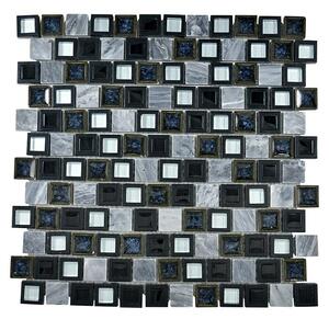 Mozaik pločica Quadrat Crystal Mix XCP BM19 (30 x 30 cm, Sivo-crne boje, Sjaj)
