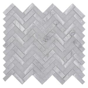 Mozaik pločica Fischgrät Crystal Mix XIC HB1511 (26,3 x 29,3 cm, Bijelo-sive boje, Sjaj)