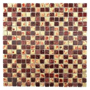 Mozaik pločica Quadrat XAM 67 (30 x 30 cm, Zlatna-crvena, Sjaj)