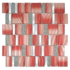 Mozaik pločica Crystal Mix XCM SUN09 (29,7 x 29,5 cm, Siva-crvena, Sjaj)