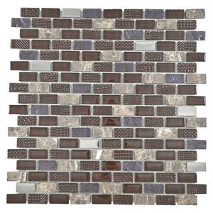 Mozaik pločica Brick Crystal Mix XCM B156 (30 x 28,5 cm, Smeđe boje, Sjaj)