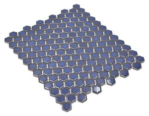 Mozaik pločica Hexagon Uni HX 260 (26 x 30 cm, Plave boje, Sjaj)