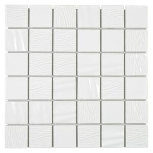 Mozaik pločica Quadrat CG KN1 (29,5 x 29,5 cm, Bijele boje, Sjaj)