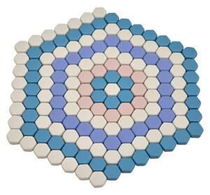 Mozaik pločica Hexagon CUBA HX9M (18 x 17,8 cm, Plava-ružičasta-bijela, Mat)