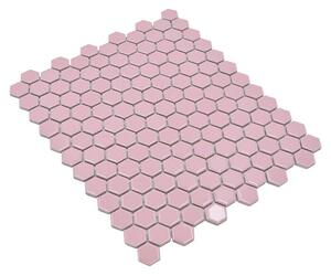 Mozaik pločica Hexagon Uni HX 220 (26 x 30 cm, Roze boje, Sjaj)