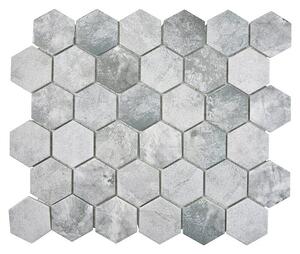 Mozaik pločica Hexagon HX CURIO ZLG (32,5 x 28,1 cm, Sive boje, Mat)