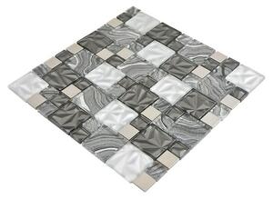 Mozaik pločica Crystal Mix XCM NIKO50 (30 x 30 cm, Sivo-crne boje, Sjaj)