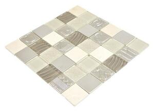 Mozaik pločica Quadrat Crystal XCM 8RK13 (30 x 30 cm, Bež boje, Sjaj)