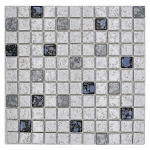 Mozaik pločica Quadrat Mix TD 180N (30,5 x 30,5 cm, Bijelo-crno, Sjaj)