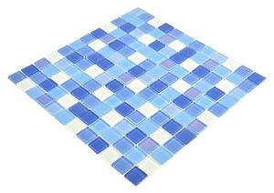 Mozaik pločica Quadrat Crystal CM 4SE8L (30 x 30 cm, Plavo-bijele boje, Sjaj)