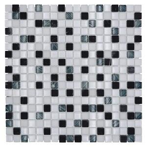 Mozaik pločica Quadrat Crystal Mix XCM M740 (30 x 30 cm, Bijelo-sive boje, Sjaj)
