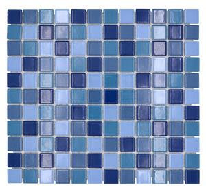 Mozaik pločica Quadrat Mix JT 250 (32,6 x 30 cm, Plave boje, Sjaj)