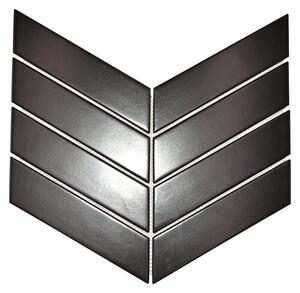 Mozaik pločica Chevron Uni CHEV 09 (31,8 x 22,4 cm, Crne boje, Mat)