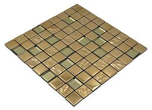 Mozaik pločica Quadrat Crystal XCM 32G03 (30 x 30 cm, Zlatne boje, Sjaj)