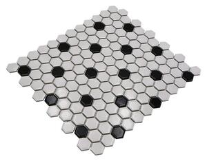 Mozaik pločica Hexagon Mix HX 045 (26 x 30 cm, Bijele boje, Sjaj)