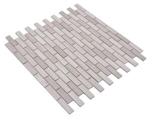 Samoljepljiva mozaik pločica SAM 4NM72 (30 x 30,5 cm, Sivo-bijele boje, Sjaj)