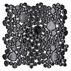 Mozaik pločica Kiesel Uni XKM 890N (27,5 x 27,5 cm, Crne boje, Sjaj)