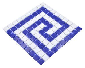 Mozaik pločica Quadrat Crystal GM BO 16P (21,7 x 21,7 cm, Plavo-bijele boje, Sjaj)
