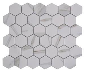 Mozaik pločica Hexagon CIM HX5 CT (28,1 x 32,5 cm, Bijela, Mat)