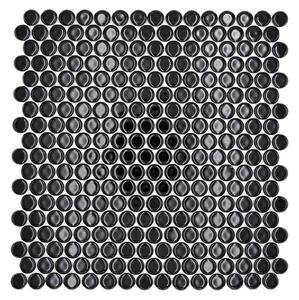 Mozaik pločica Knopf Uni 890N (30,5 x 32 cm, Crna, Sjaj)