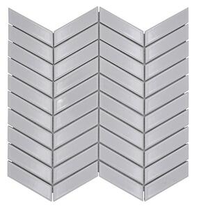 Mozaik pločica Chevron Uni CHEV 31 (30,3 x 28,9 cm, Bijela, Sjaj)