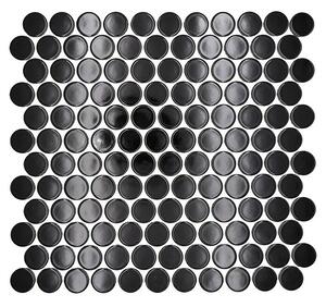 Mozaik pločica Knopf Uni 90G (33 x 31,2 cm, Crna, Sjaj)