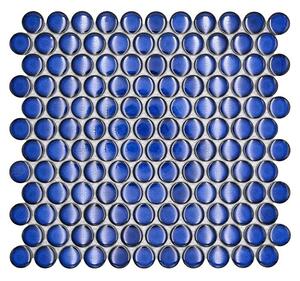 Mozaik pločica Knopf Uni 51G (33 x 31,2 cm, Plava, Sjaj)