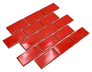 Mozaik pločica Subway Handmade Style HSS 567 (30,9 x 26,5 cm, Crvena, Sjaj)