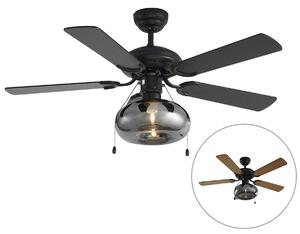Stropni ventilator crni 107,5 cm s poteznim prekidačem - Mistral Busa