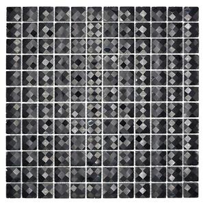 Mozaik pločica Quadrat Crystal Glitzer XCM BL826 (30 x 30 cm, Crna, Sjaj)