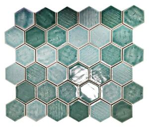 Mozaik pločica Hexagon CG SAN5 (Zelena, Sjaj, D x Š x D: 25,3 cm x 29,3 cm x 7 mm)