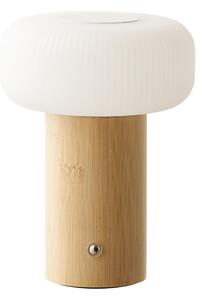 Bijela/u prirodnoj boji od bambusa stolna lampa s plastičnim sjenilom (visina 18 cm) Stafford – House Nordic
