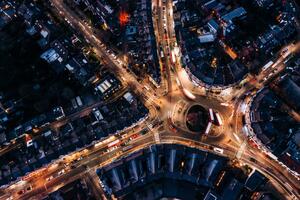 Fotografija A night-time aerial view of Muswell Hill in London, Karl Hendon