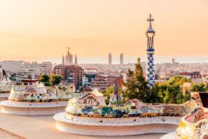 Fotografija Barcelona cityscape with Sagrada Familia seen, Alexander Spatari