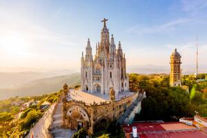 Fotografija Aerial view of Barcelona skyline with, Alexander Spatari