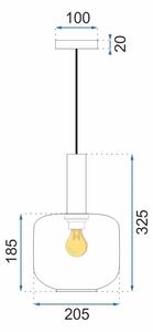 Stropna viseća staklena svjetiljka narančasta APP461-1CP